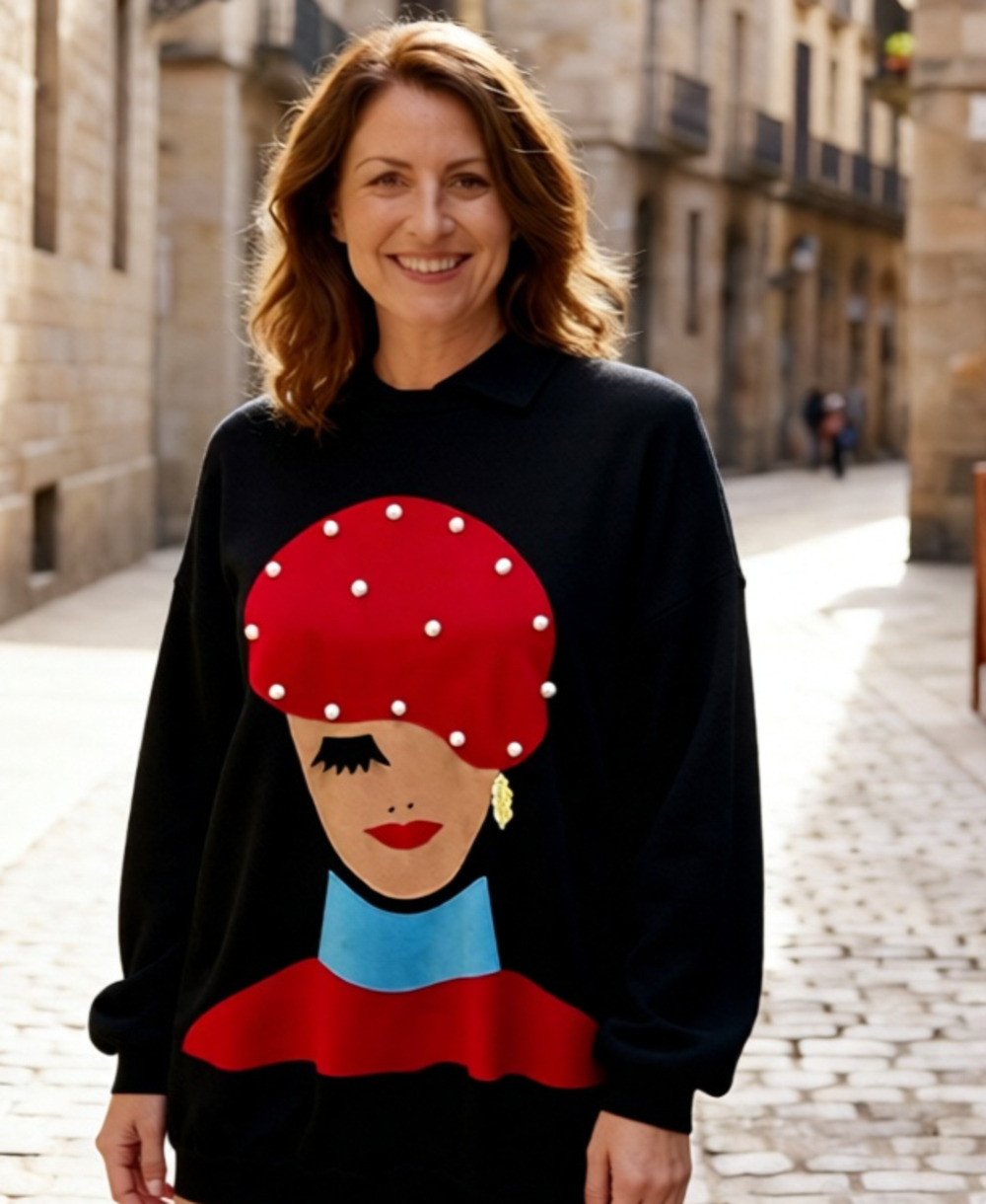 New Forces Vintage 90s sweatshirt features a prominent Flapper Girl S
